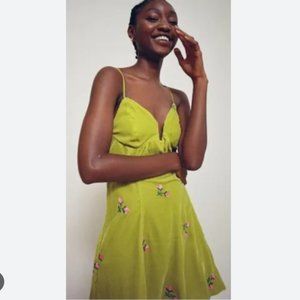 Urban Outfitters Ginger Velvet Embroidered Mini Dress